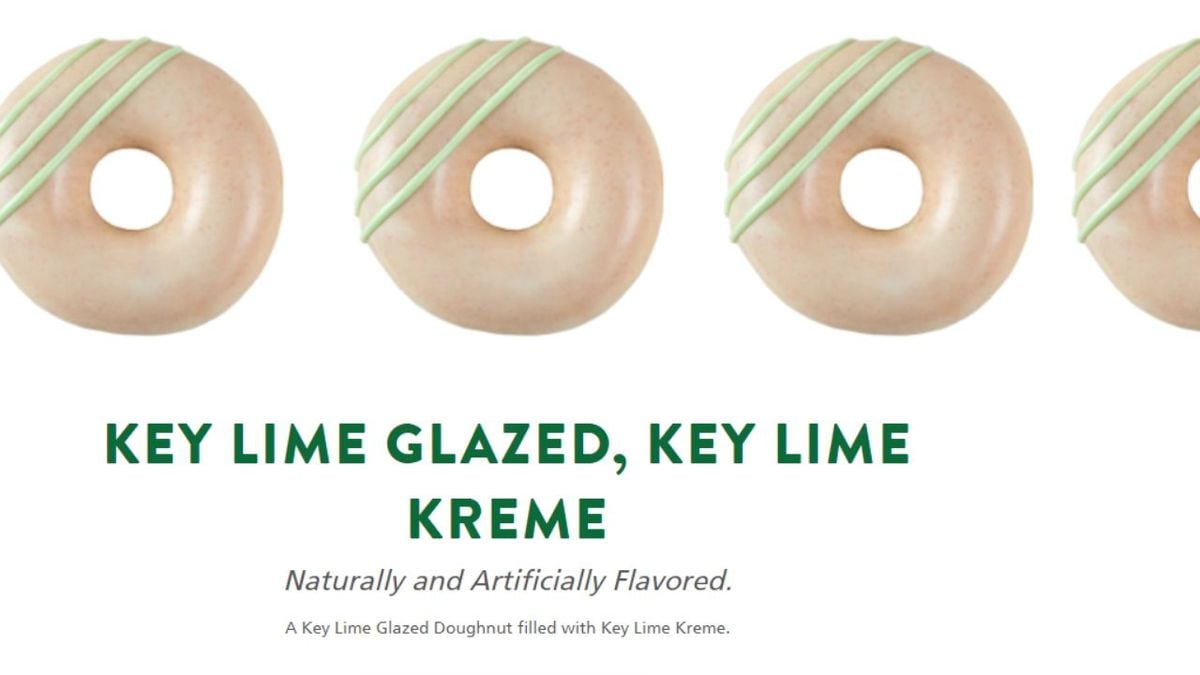 The Key Lime Kreme Filled and Key Lime Glazed doughnut options will be available Tuesday May 5 through Friday May 8 only. / SOURCE: Krispy Kreme Doughnuts
