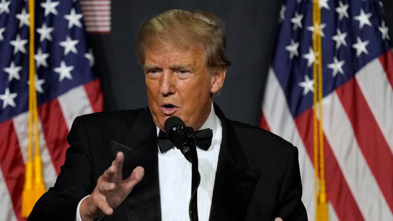Former President Donald Trump speaks at Mar-a-Lago Friday, Nov. 18, 2022 in Palm Beach, Fla....