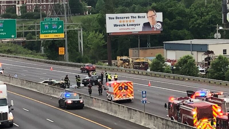 Interstate 40 near Liberty Street blocked after head-on-collision. / Source: WVLT