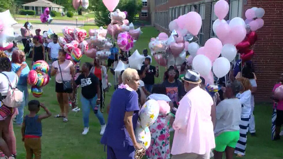 hoards of people gather to celebrate the young life of Sequoia Samuels