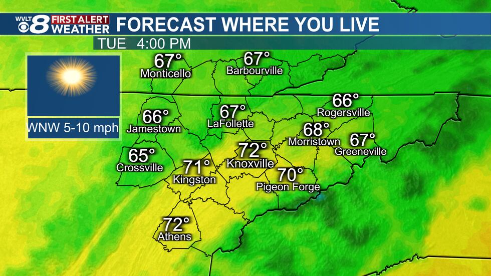 A chilly start to Tuesday with a cooler afternoon