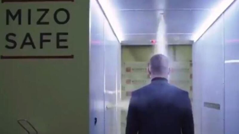 A disinfection tunnel was installed in the residence of Russian President Vladimir Putin to...