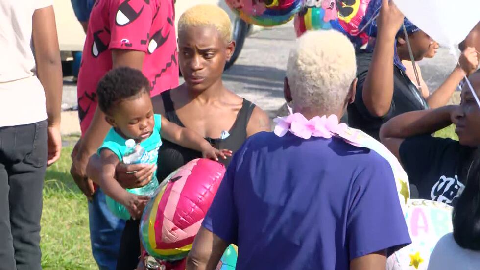 hoards of people gather to celebrate the young life of Sequoia Samuels
