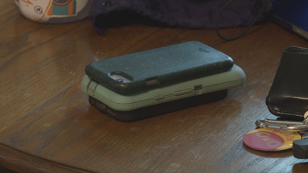 Phones sit on a table so no one is tempted to distract themselves from the group (Source: WVLT)